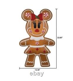 24 inch LED Lighted Gingerbread Minnie/ Mickey Mouse Blow Mold Outdoor Christmas