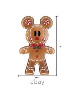 24 inch LED Lighted Gingerbread Minnie/ Mickey Mouse Blow Mold Outdoor Christmas