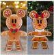 24gingerbread Mickey&minnie Mouse Christmas Outdoor Décor Blow Mold Led Lighted