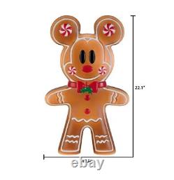 24Gingerbread Mickey&Minnie Mouse Christmas Outdoor Décor Blow Mold LED Lighted