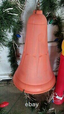 27 Vtg Christmas Blowmold & Wire Yard Lights Santa Snowman Municipal Bell