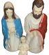28'' Vintage Christmas Lighted Nativity Set Blow Molds Mary Joseph Jesus Outdoor