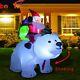2m Polar Bear Riding Santa Inflatable Christmas Decor For Home Garden Decoration