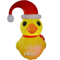 2m/6.56ft Inflatable Christmas Decoration Inflatable Yellow Duck with LED Lights