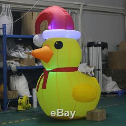 2m/6.56ft Inflatable Christmas Decoration Inflatable Yellow Duck with LED Lights