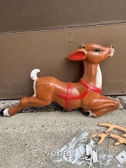 #3 Bright Glossy Vintage Christmas Lighted General Foam Blow Mold Reindeer