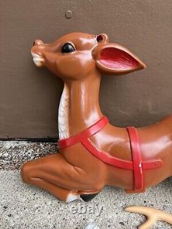 #3 Bright Glossy Vintage Christmas Lighted General Foam Blow Mold Reindeer