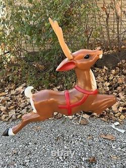 #3 Bright Glossy Vintage Christmas Lighted General Foam Blow Mold Reindeer