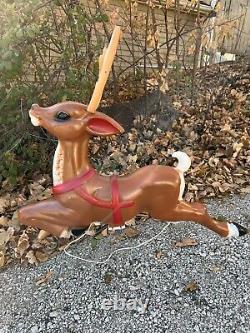 #3 Bright Glossy Vintage Christmas Lighted General Foam Blow Mold Reindeer