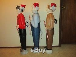 3 Stooges Lighted Blow Mold Moe Curly & Larry Union Products Don Featherstone