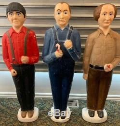 3 Three Stooges Larry, Curly and Moe Don Featherstone Union Blowmold Used Rare