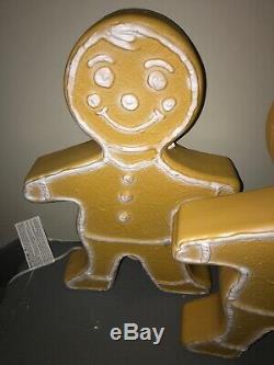 3 Union Blow Mold Gingerbread Boy / Girl Lighted Christmas Outdoor 24