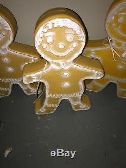 3 Union Blow Mold Gingerbread Boy / Girl Lighted Christmas Outdoor 24