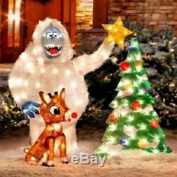 3 pc Set Rudolph and Bumble Animated Outdoor Christmas Decorations