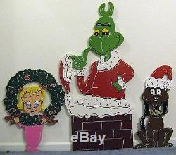 3 piece Grinch Max Cindy Lou Who Whoville Wreath Christmas Yard Art Decoration