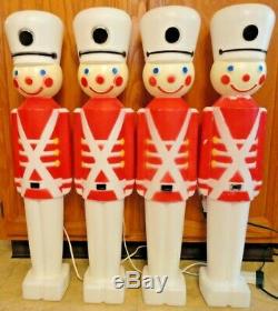 30 Union Soldiers Nutcracker Christmas Blow Mold Light Yard Decor Lot Of 4 Vtg