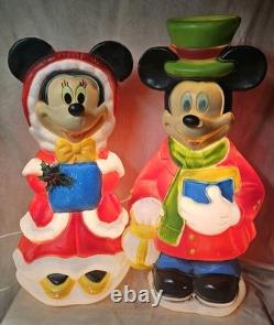 33 1/2 DISNEY-Mickey and Minnie Mouse Blow Molds Christmas Santas Best- Vintage 33 1/2 DISNEY-Mickey and Minnie Mouse Blow Molds Christmas Santas Best- Vintage