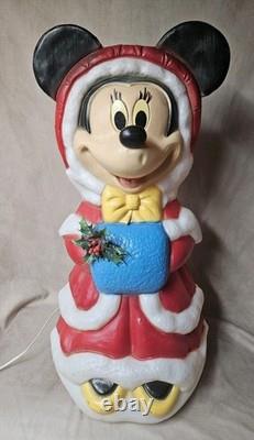 33 1/2 DISNEY-Mickey and Minnie Mouse Blow Molds Christmas Santas Best- Vintage 33 1/2 DISNEY-Mickey and Minnie Mouse Blow Molds Christmas Santas Best- Vintage