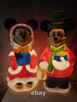 33 1/2 DISNEY-Mickey and Minnie Mouse Blow Molds Christmas Santas Best- Vintage 33 1/2 DISNEY-Mickey and Minnie Mouse Blow Molds Christmas Santas Best- Vintage