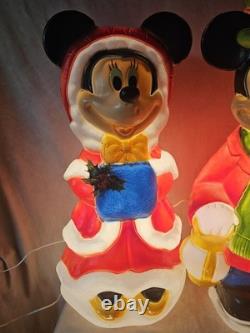 33 1/2 DISNEY-Mickey and Minnie Mouse Blow Molds Christmas Santas Best- Vintage 33 1/2 DISNEY-Mickey and Minnie Mouse Blow Molds Christmas Santas Best- Vintage