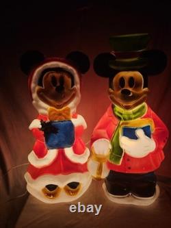 33 1/2 DISNEY-Mickey and Minnie Mouse Blow Molds Christmas Santas Best- Vintage 33 1/2 DISNEY-Mickey and Minnie Mouse Blow Molds Christmas Santas Best- Vintage