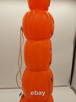 34 Don Featherstone Stacking Pumpkins Totem Pole Blow Mold Tested Mint W Cord