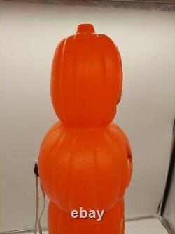 34 Don Featherstone Stacking Pumpkins Totem Pole Blow Mold Tested Mint W Cord