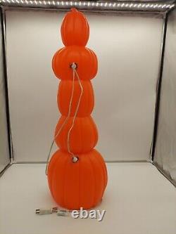 34 Don Featherstone Stacking Pumpkins Totem Pole Blow Mold Tested Mint W Cord