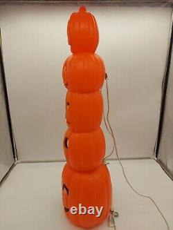 34 Don Featherstone Stacking Pumpkins Totem Pole Blow Mold Tested Mint W Cord