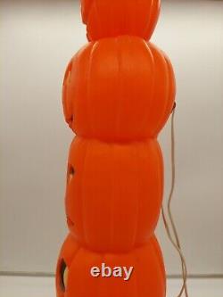 34 Don Featherstone Stacking Pumpkins Totem Pole Blow Mold Tested Mint W Cord