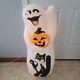 34 Vintage Ghost Pumpkin & Cat Halloween Light-up Blow Mold Made In The Usa