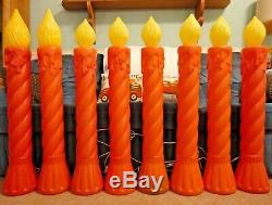 35 Union Blow Mold Christmas Candles Light Up Yard Decor Lot Of 8 Lawn Art Vtg