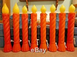 35 Union Blow Mold Christmas Candles Light Up Yard Decor Lot Of 8 Lawn Art Vtg