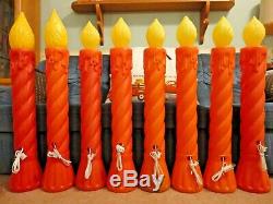 35 Union Blow Mold Christmas Candles Light Up Yard Decor Lot Of 8 Lawn Art Vtg
