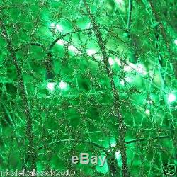 36 Christmas Wreath Twinkling Lighted Red Green Sparkle Tinsel Mesh Decor