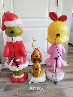 36 Cindy Lou Who and Grinch with 24 Max Christmas Blow Mold New Set Of 3