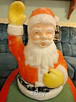 36 Poloron Santa Sleigh Christmas Blow Mold Light Yard Decor Vintage Reindeer