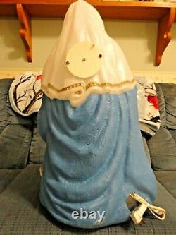 36 Tpi Joseph Mary Jesus Nativity Christmas Blow Mold Light Up Yard Decor Vtg