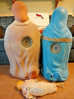 36 XL Poloron Nativity Jesus Mary Joseph Christmas Blow Mold Light Yard Decor