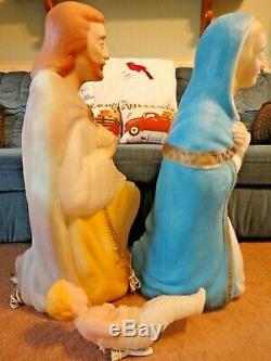 36 XL Poloron Nativity Jesus Mary Joseph Christmas Blow Mold Light Yard Decor