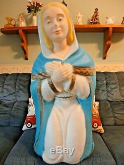 36 XL Poloron Nativity Jesus Mary Joseph Christmas Blow Mold Light Yard Decor