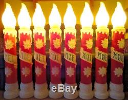 38 Empire Noel Candles Blow Mold Christmas Holly Light Up Yard Decor Lot Of 8