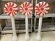 3x 33 Union Red Peppermint Swirl Lollipop Christmas Blow Mold Light Yard Decor