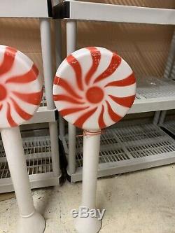 3x 33 UNION RED PEPPERMINT SWIRL LOLLIPOP CHRISTMAS BLOW MOLD LIGHT YARD DECOR