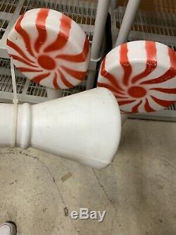 3x 33 UNION RED PEPPERMINT SWIRL LOLLIPOP CHRISTMAS BLOW MOLD LIGHT YARD DECOR