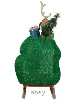 4.5 FT LED GRINCH SLEIGH W CINDY LOU & MAX Tinsel Lighted Yard Decoration 4.5 FT LED GRINCH SLEIGH W CINDY LOU & MAX Tinsel Lighted Yard Decoration