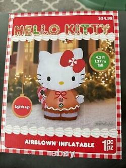 4.5' Lighted Gingerbread Hello Kitty Sanrio Inflatable