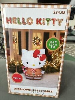 4.5' Lighted Gingerbread Hello Kitty Sanrio Inflatable