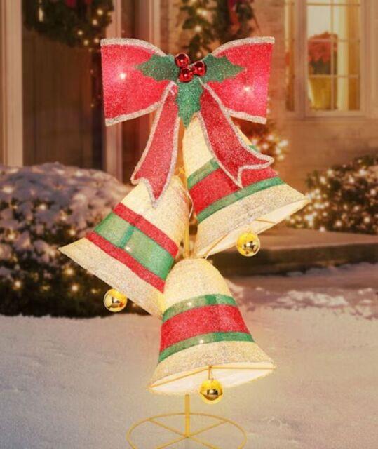 4.5' Lighted Pop Up Holiday Bells Yard Decoration