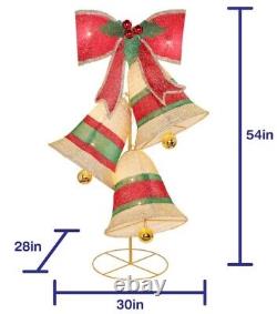 4.5' Lighted Pop Up Holiday Bells Yard Decoration